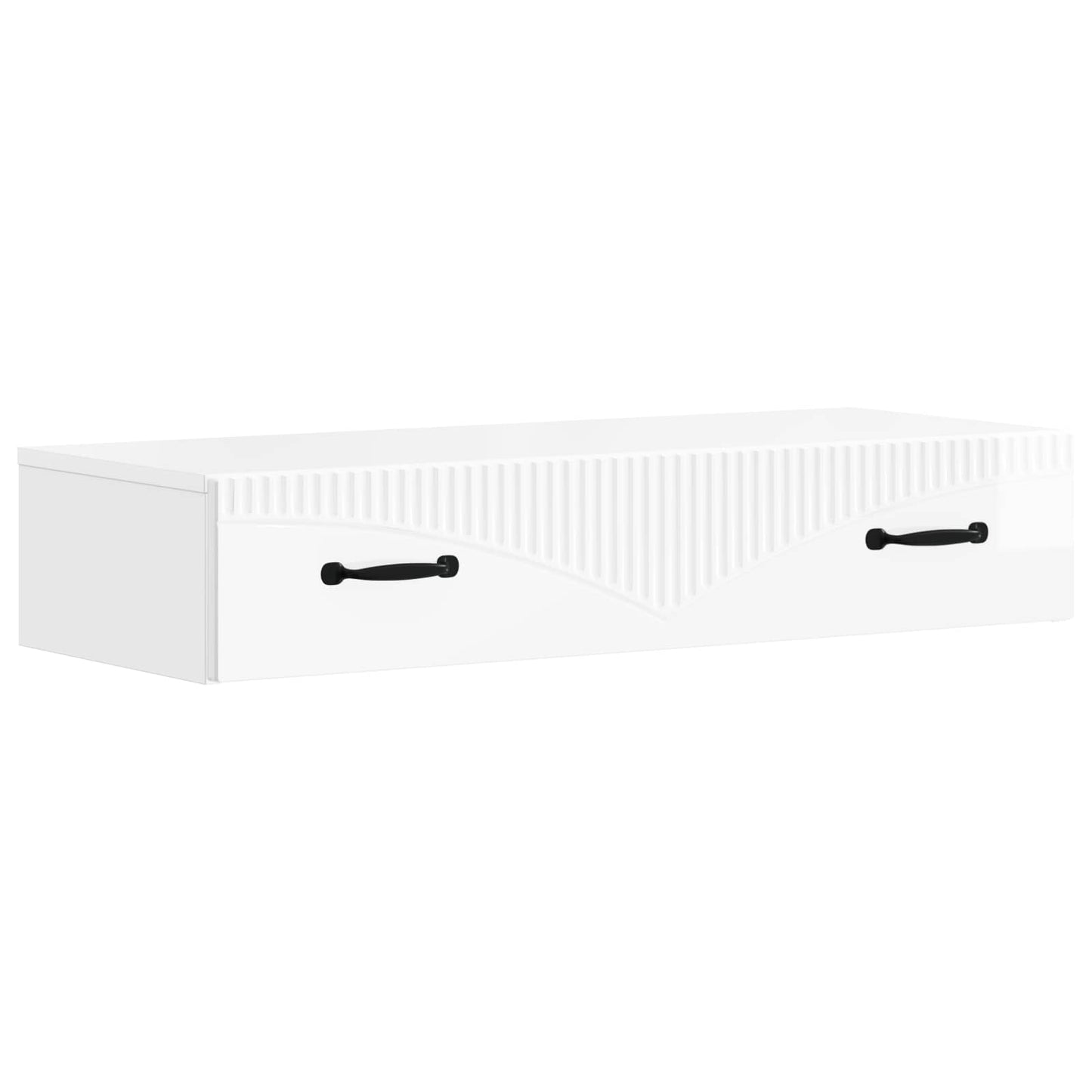 Tavolino da Parete Laterale Bianco Lucido 87,5 x 34,5 x 17 cm
