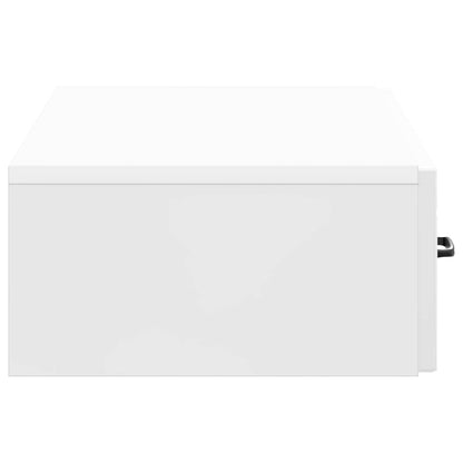 Tavolino da Parete Laterale Bianco Lucido 87,5 x 34,5 x 17 cm