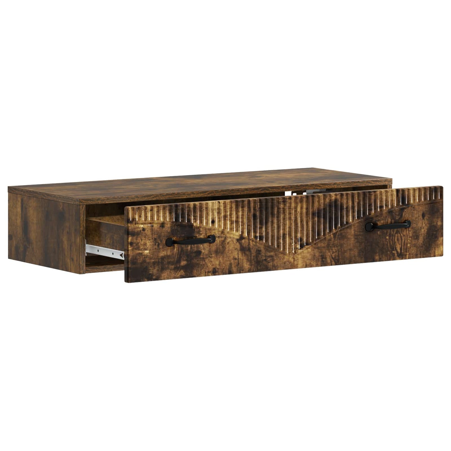 Tavolino da Parete Laterale Rovere Fumo 87,5 x 34,5 x 17 cm