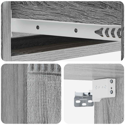 Tavolino da Parete Laterale Grigio Sonoma 87,5 x 34,5 x 17 cm | homemem39