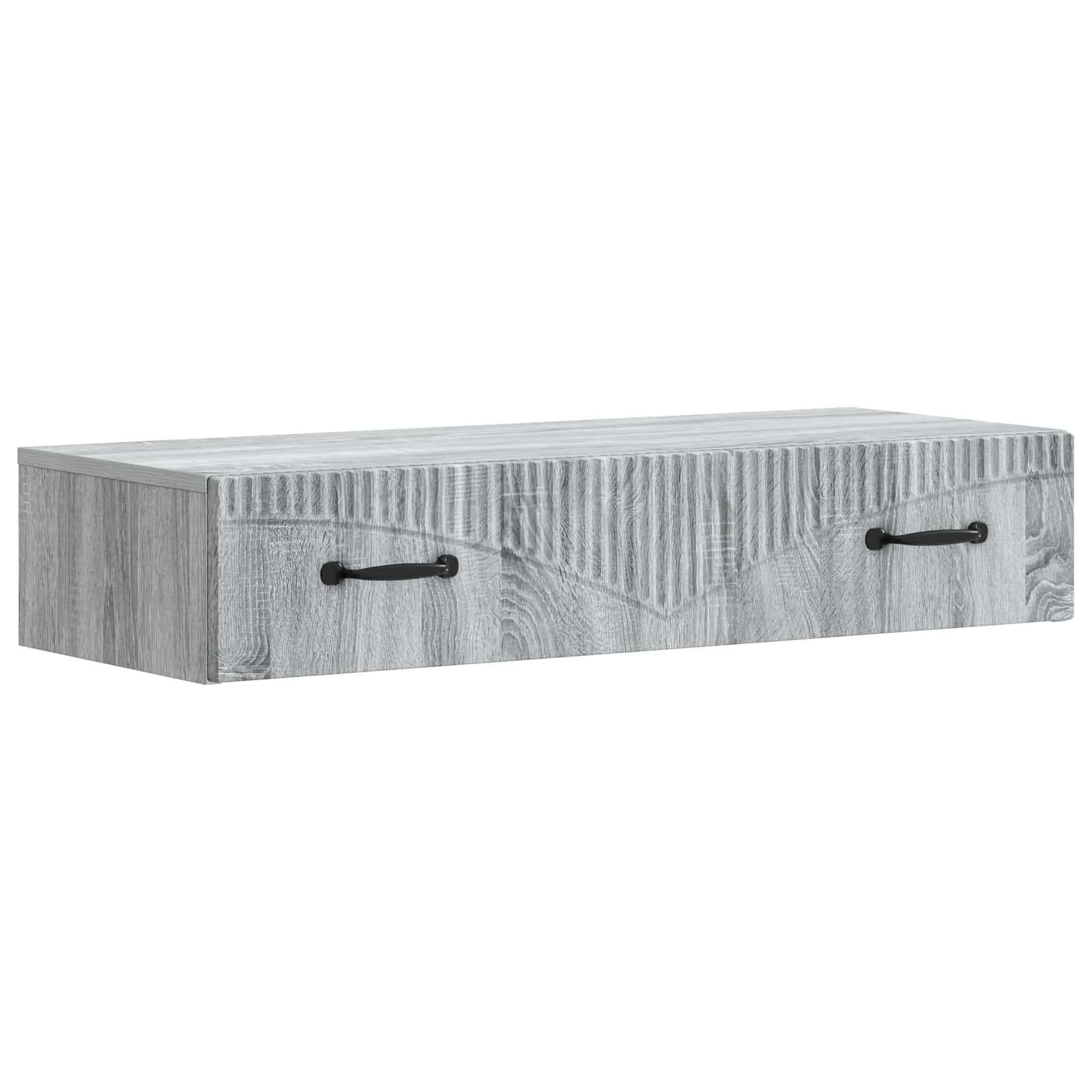 Tavolino da Parete Laterale Grigio Sonoma 87,5 x 34,5 x 17 cm | homemem39