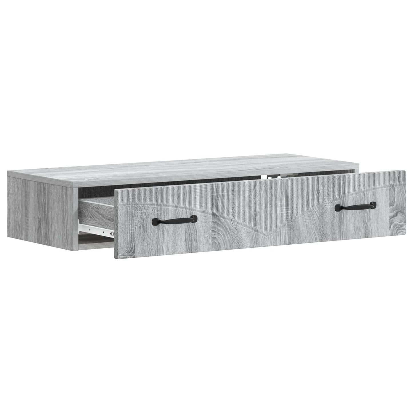 Tavolino da Parete Laterale Grigio Sonoma 87,5 x 34,5 x 17 cm