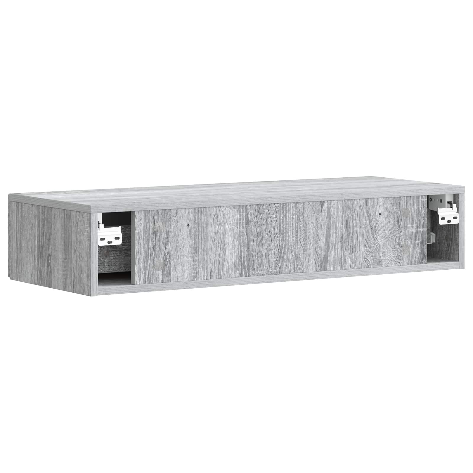 Tavolino da Parete Laterale Grigio Sonoma 87,5 x 34,5 x 17 cm | homemem39