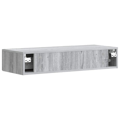 Tavolino da Parete Laterale Grigio Sonoma 87,5 x 34,5 x 17 cm | homemem39