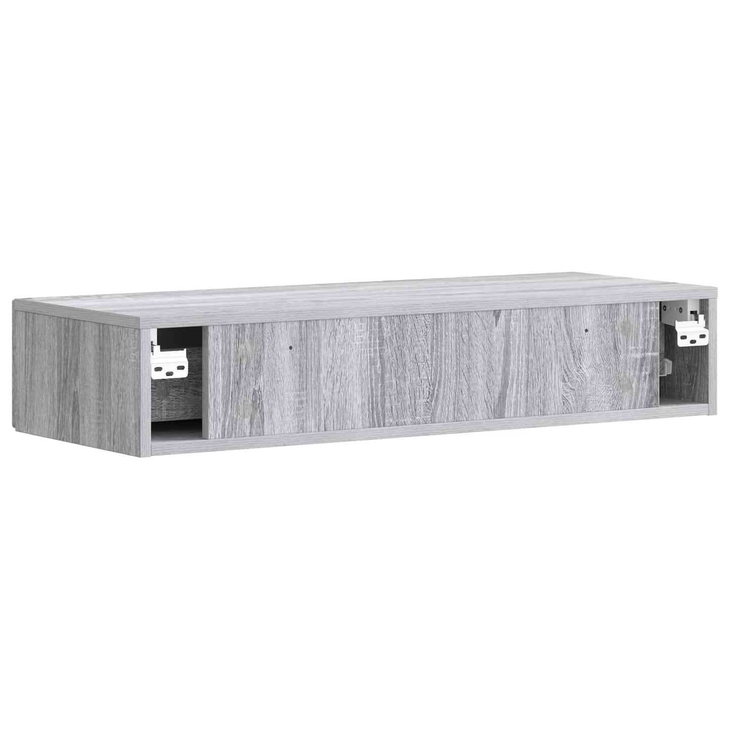 Tavolino da Parete Laterale Grigio Sonoma 87,5 x 34,5 x 17 cm