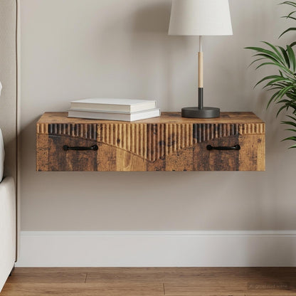 Tavolino da Parete Laterale Legno antico 87,5 x 34,5 x 17 cm