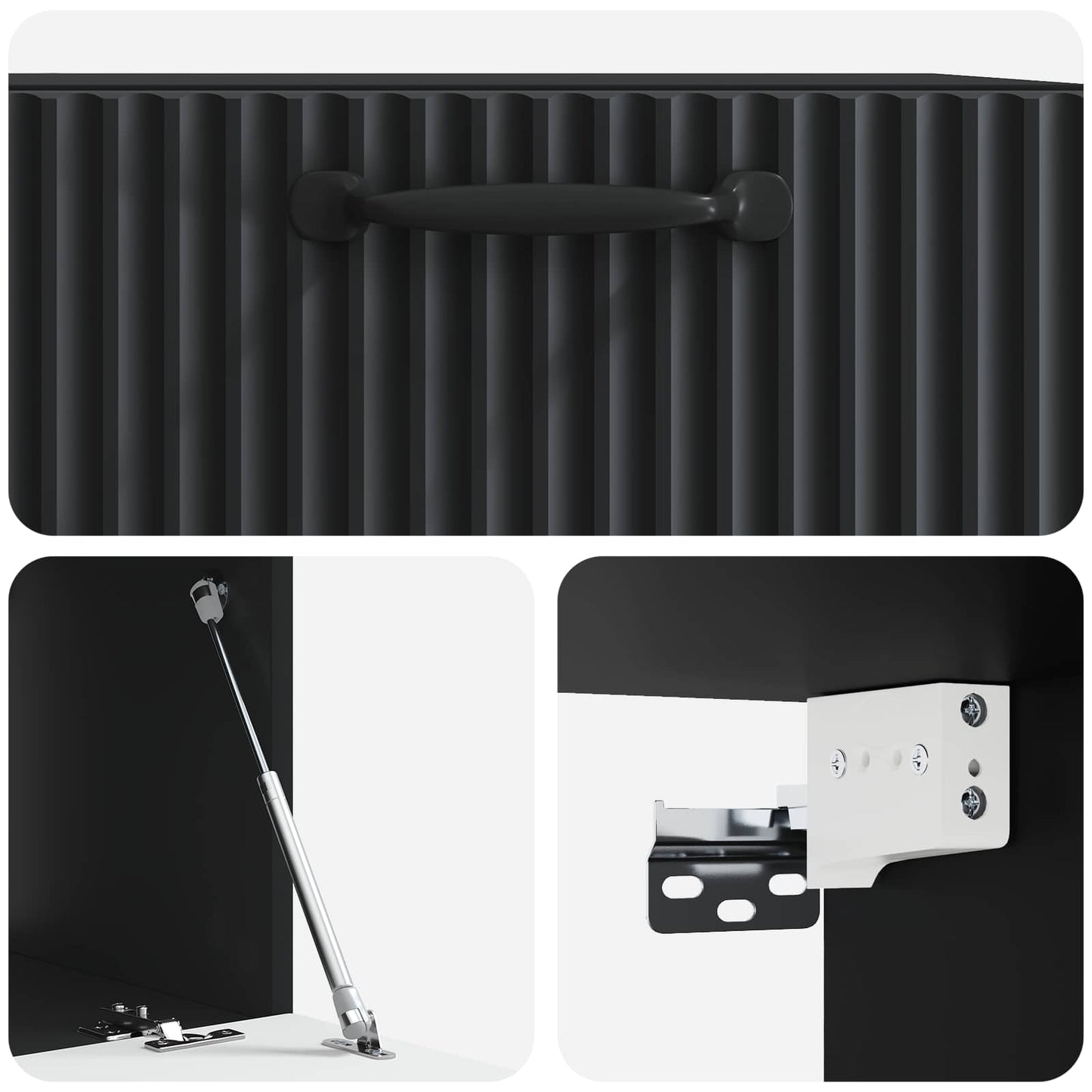 Mobile Porta TV da Muro Nero 59,5 x 41 x 30 cm | homemem39