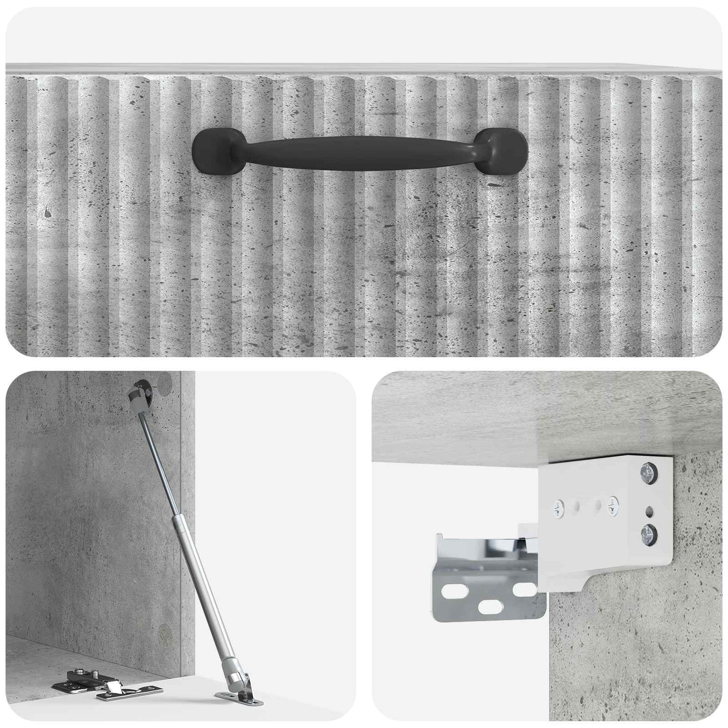 Mobile Porta TV da Muro Grigio Cemento 59,5 x 41 x 30 cm