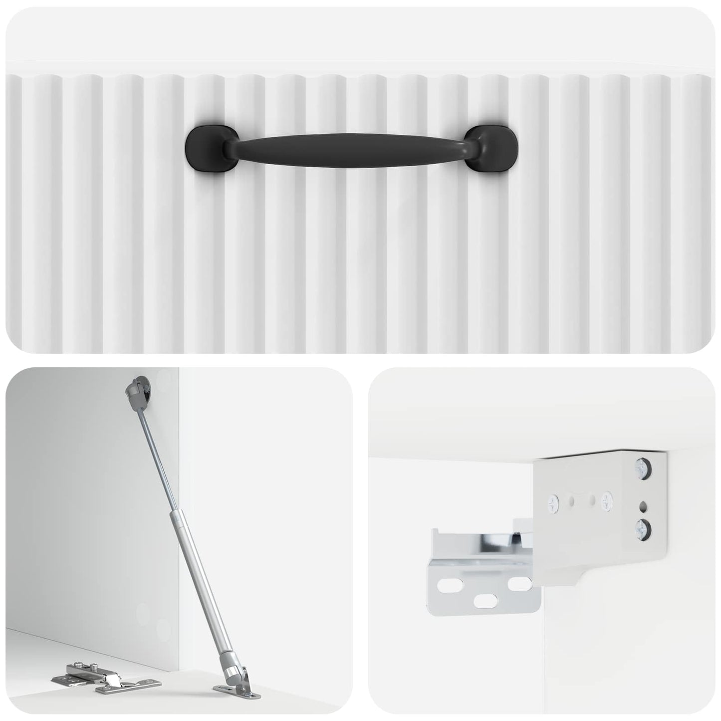 Mobile Porta TV da Muro Bianco Lucido 59,5 x 41 x 30 cm | homemem39