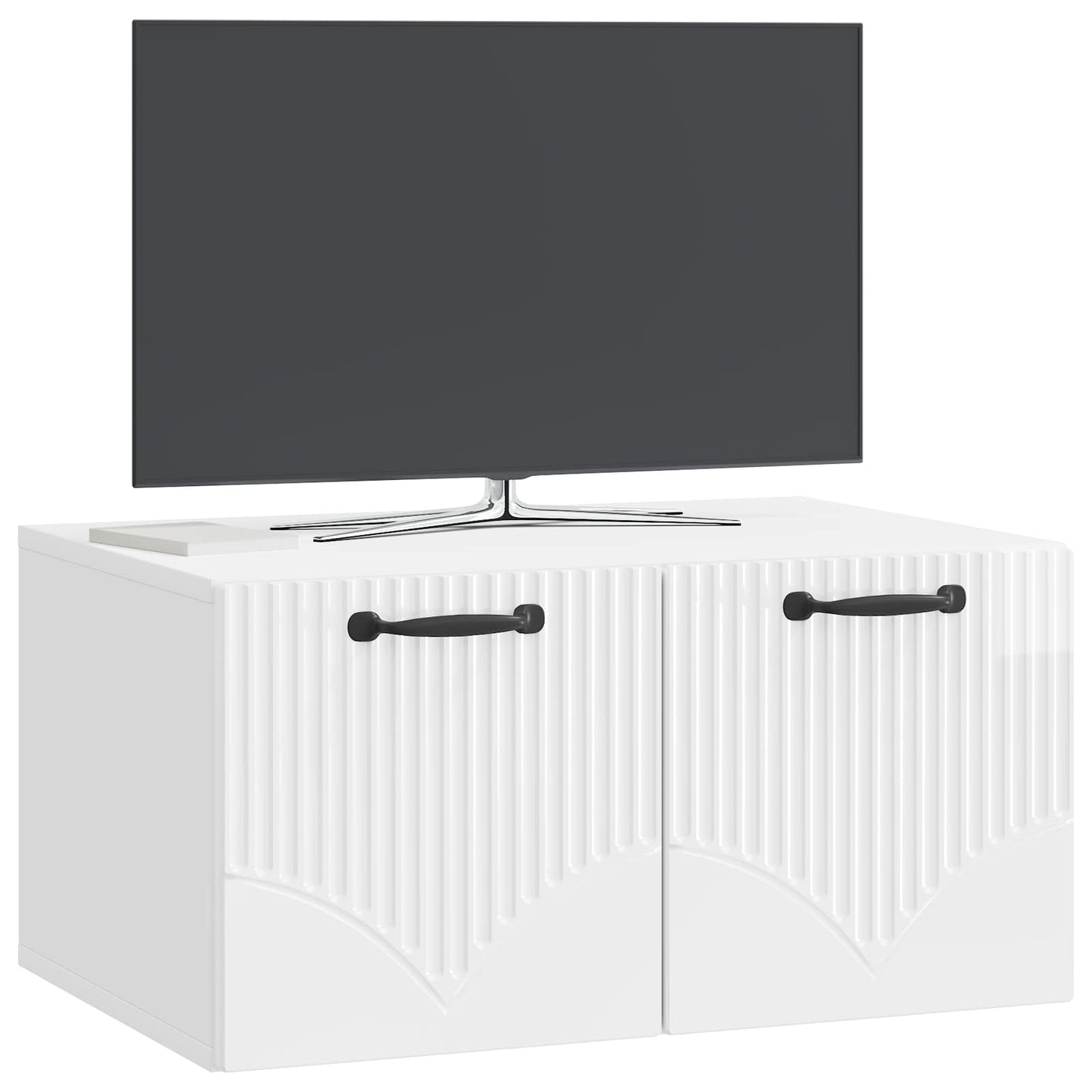 Mobile Porta TV da Muro Bianco Lucido 59,5 x 41 x 30 cm
