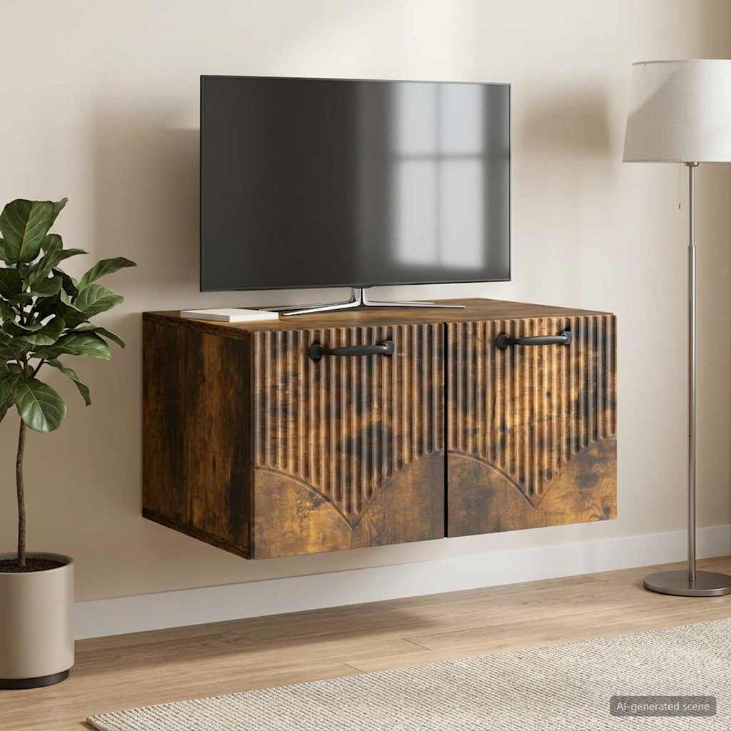 Mobile Porta TV da Muro Rovere Fumo 59,5 x 41 x 30 cm
