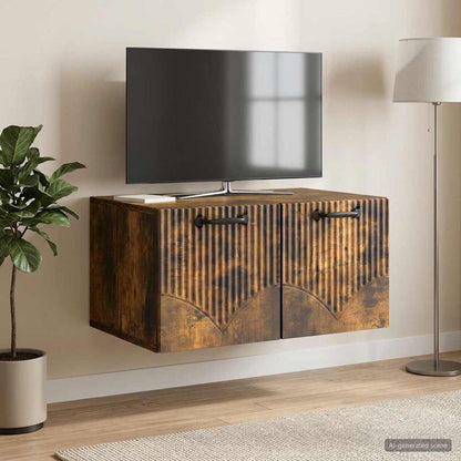 Mobile Porta TV da Muro Rovere Fumo 59,5 x 41 x 30 cm