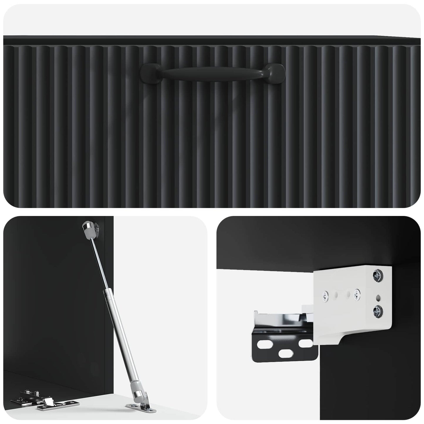 Mobile Porta TV da Muro Nero 78,5 x 41 x 30 cm | homemem39