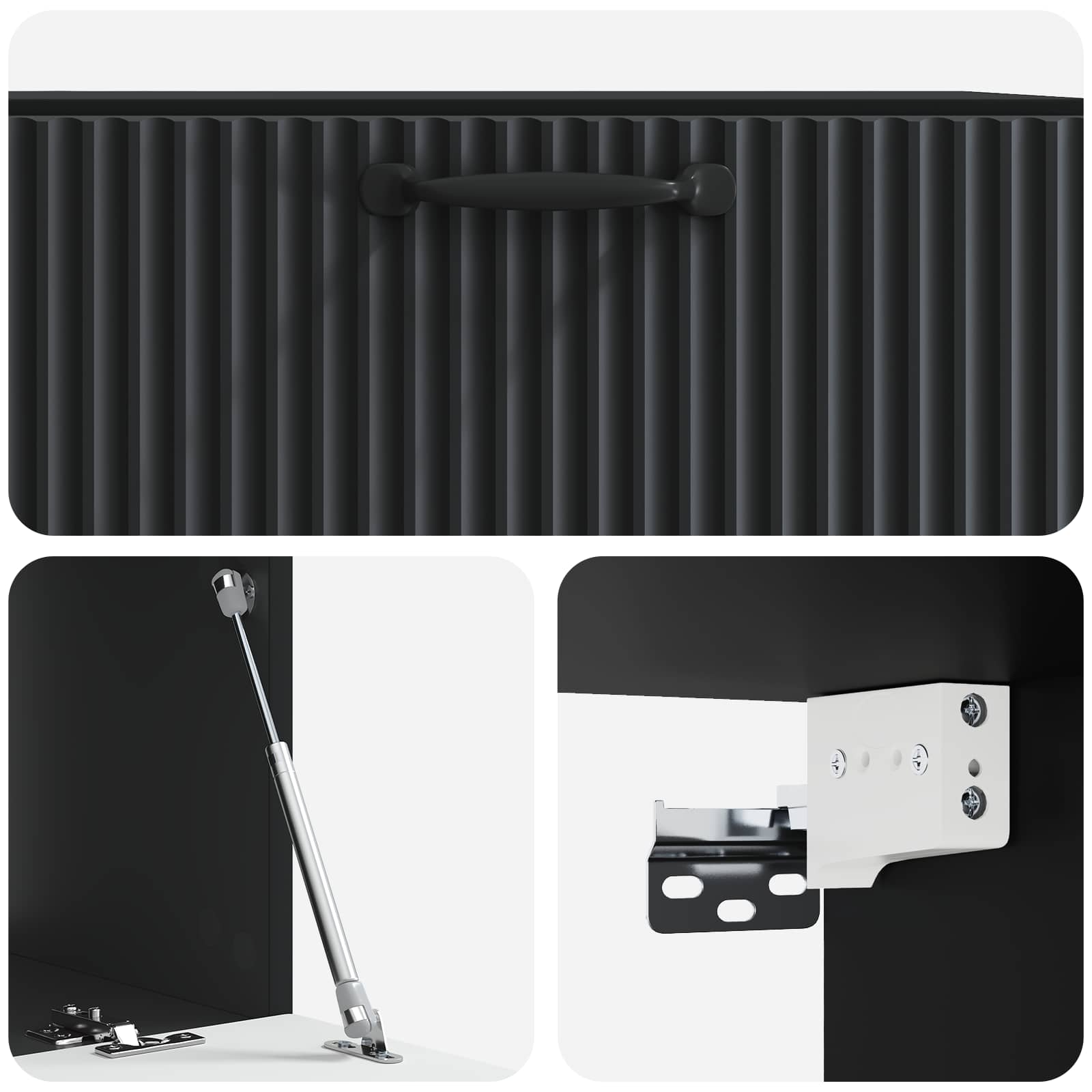 Mobile Porta TV da Muro Nero 78,5 x 41 x 30 cm | homemem39