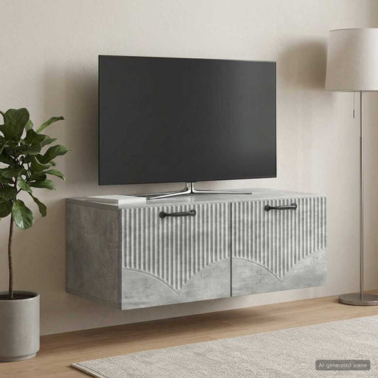 Mobile Porta TV da Muro Grigio Cemento 78,5 x 41 x 30 cm