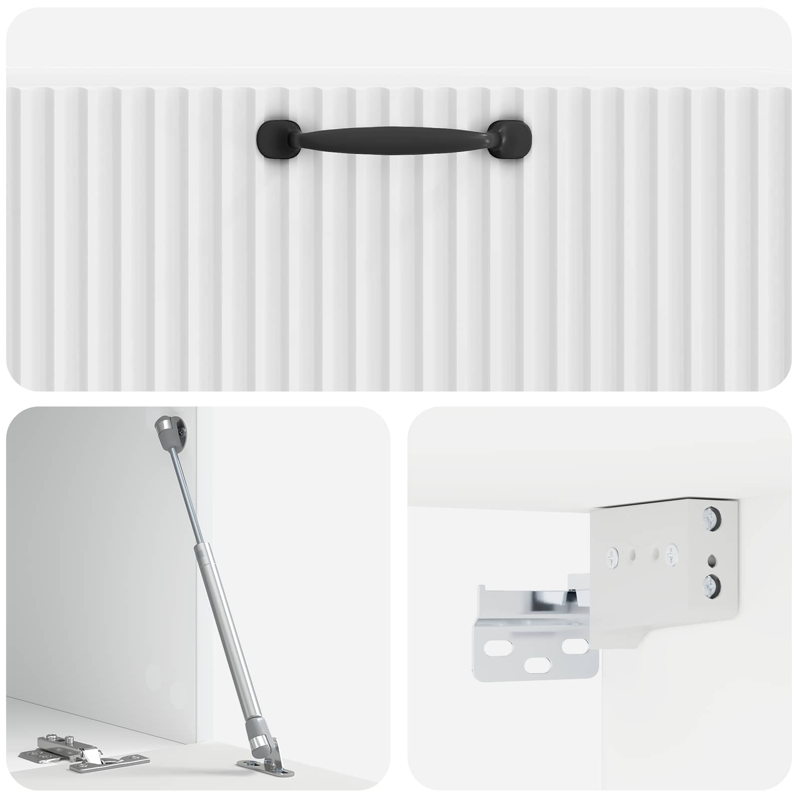 Mobile Porta TV da Muro Bianco Lucido 78,5 x 41 x 30 cm | homemem39