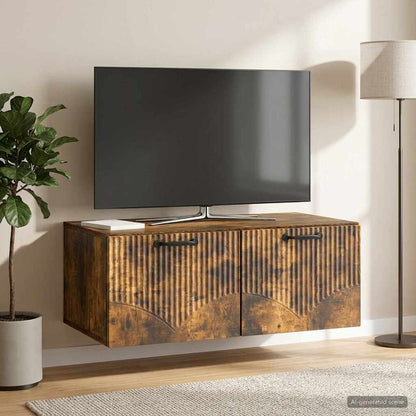 Mobile Porta TV da Muro Rovere Fumo 78,5 x 41 x 30 cm