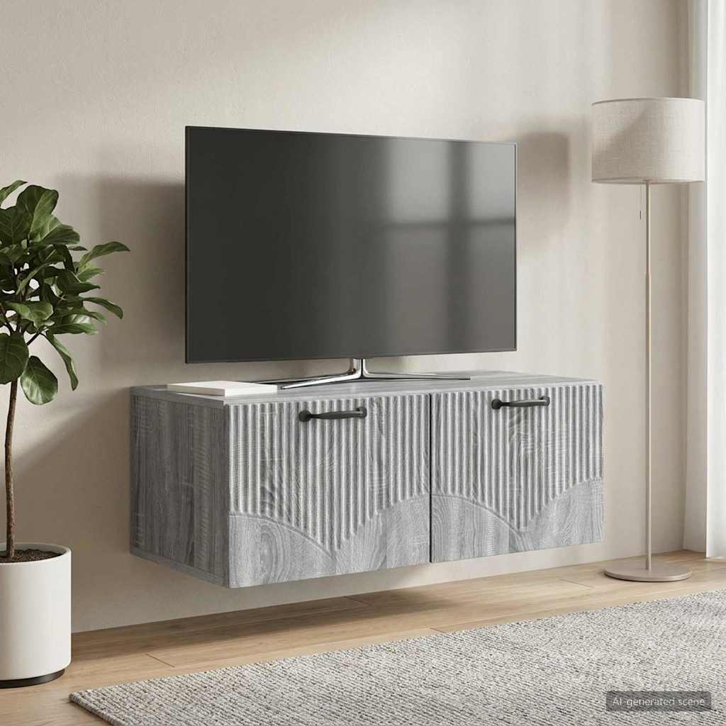 Mobile Porta TV da Muro Grigio Sonoma 78,5 x 41 x 30 cm