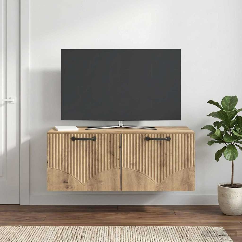 Mobile Porta TV da Muro Rovere Artigianale 78,5 x 41 x 30 cm