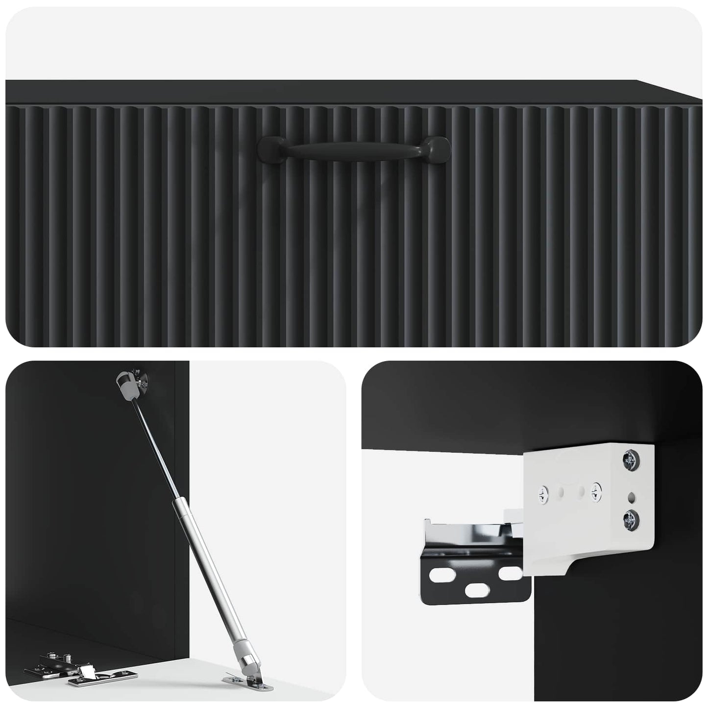 Mobile Porta TV da Muro Montaggio a parete Nero 98 x 41 x 30 cm | homemem39
