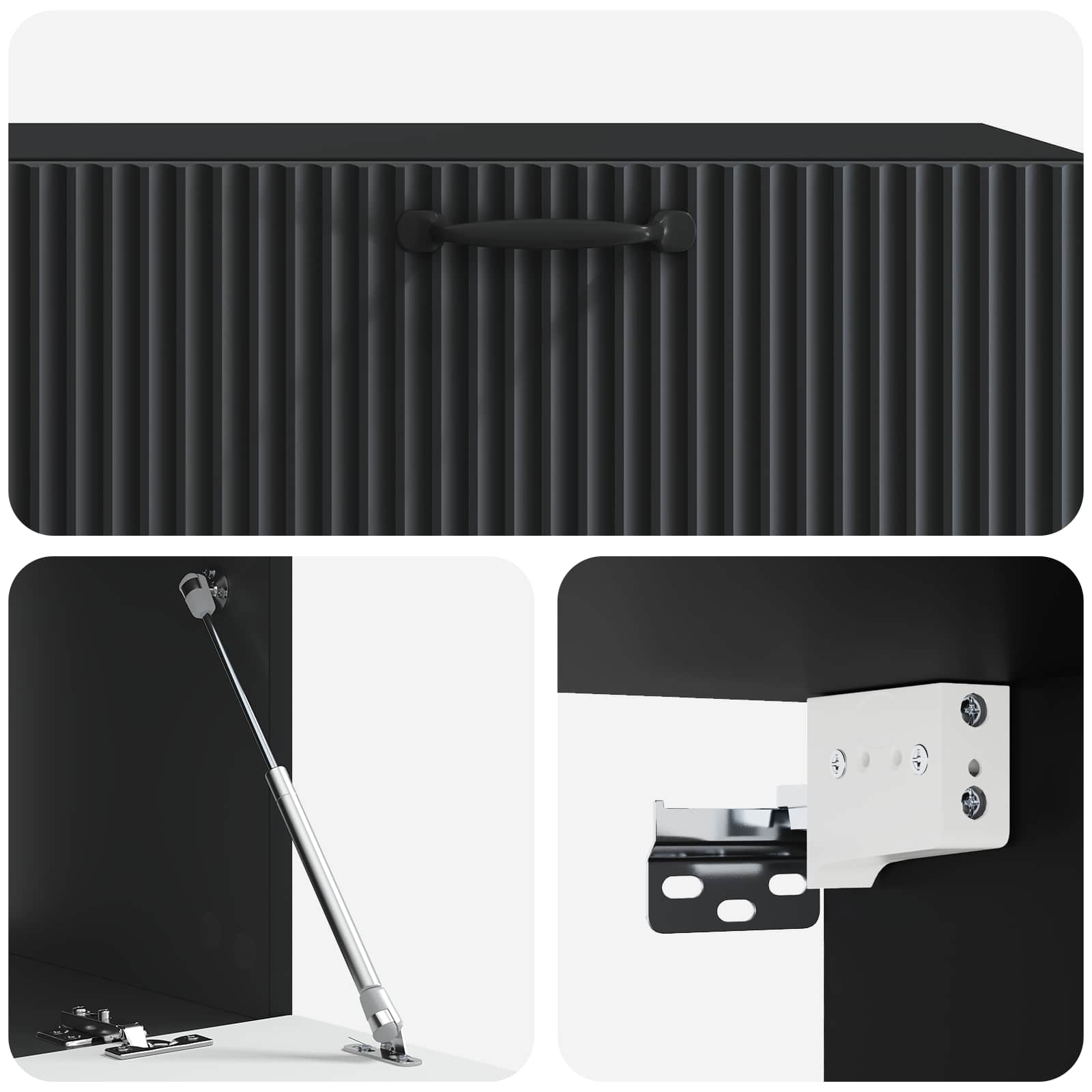 Mobile Porta TV da Muro Montaggio a parete Nero 98 x 41 x 30 cm | homemem39