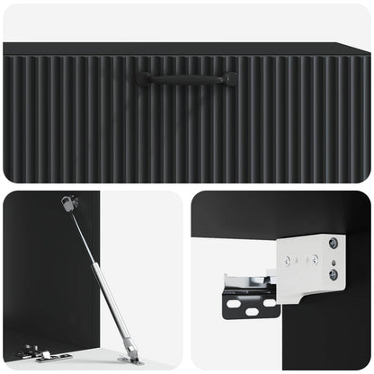 Mobile Porta TV da Muro Montaggio a parete Nero 98 x 41 x 30 cm | homemem39