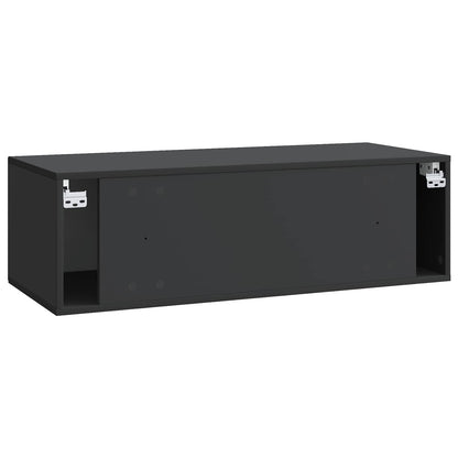 Mobile Porta TV da Muro Montaggio a parete Nero 98 x 41 x 30 cm | homemem39