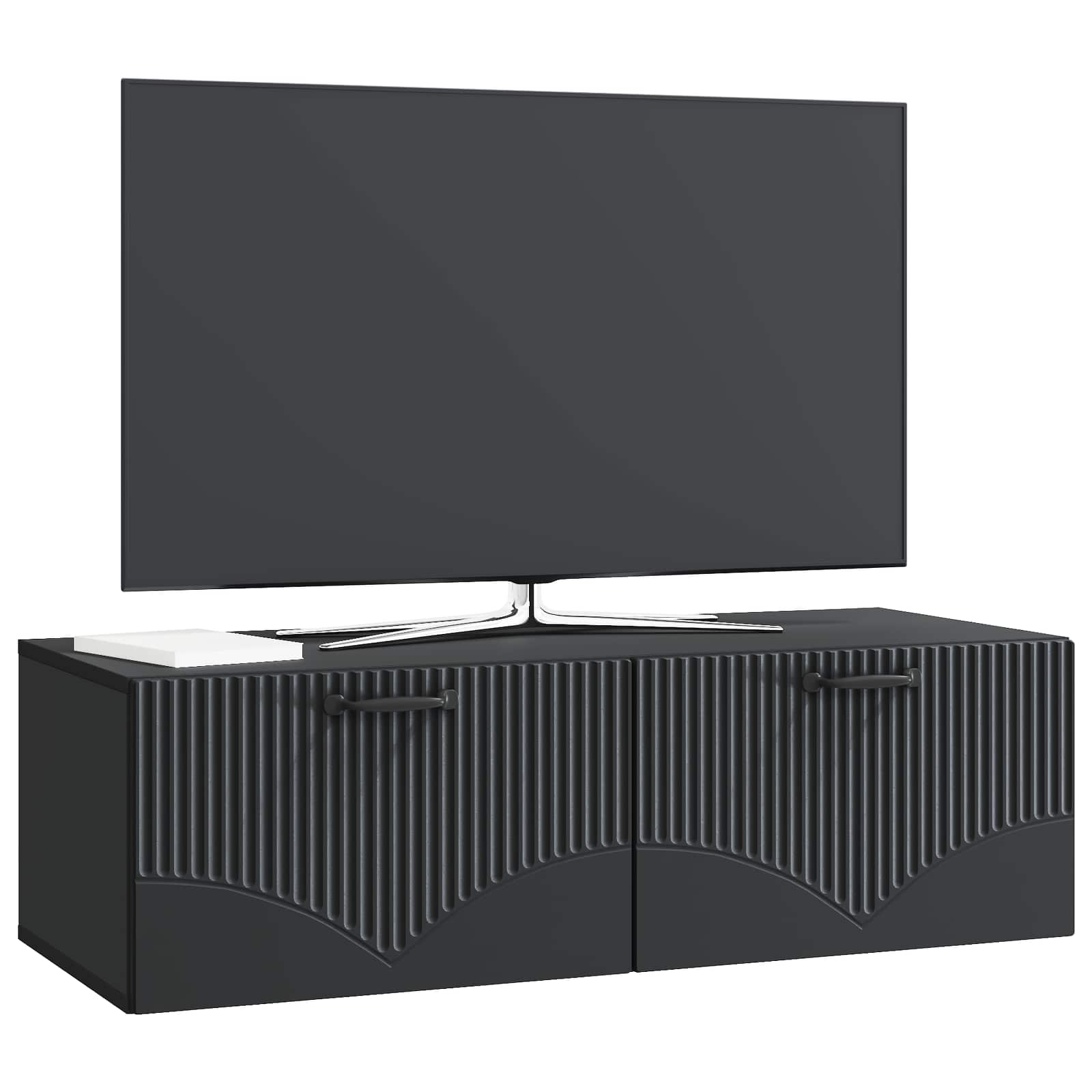 Mobile Porta TV da Muro Montaggio a parete Nero 98 x 41 x 30 cm | homemem39