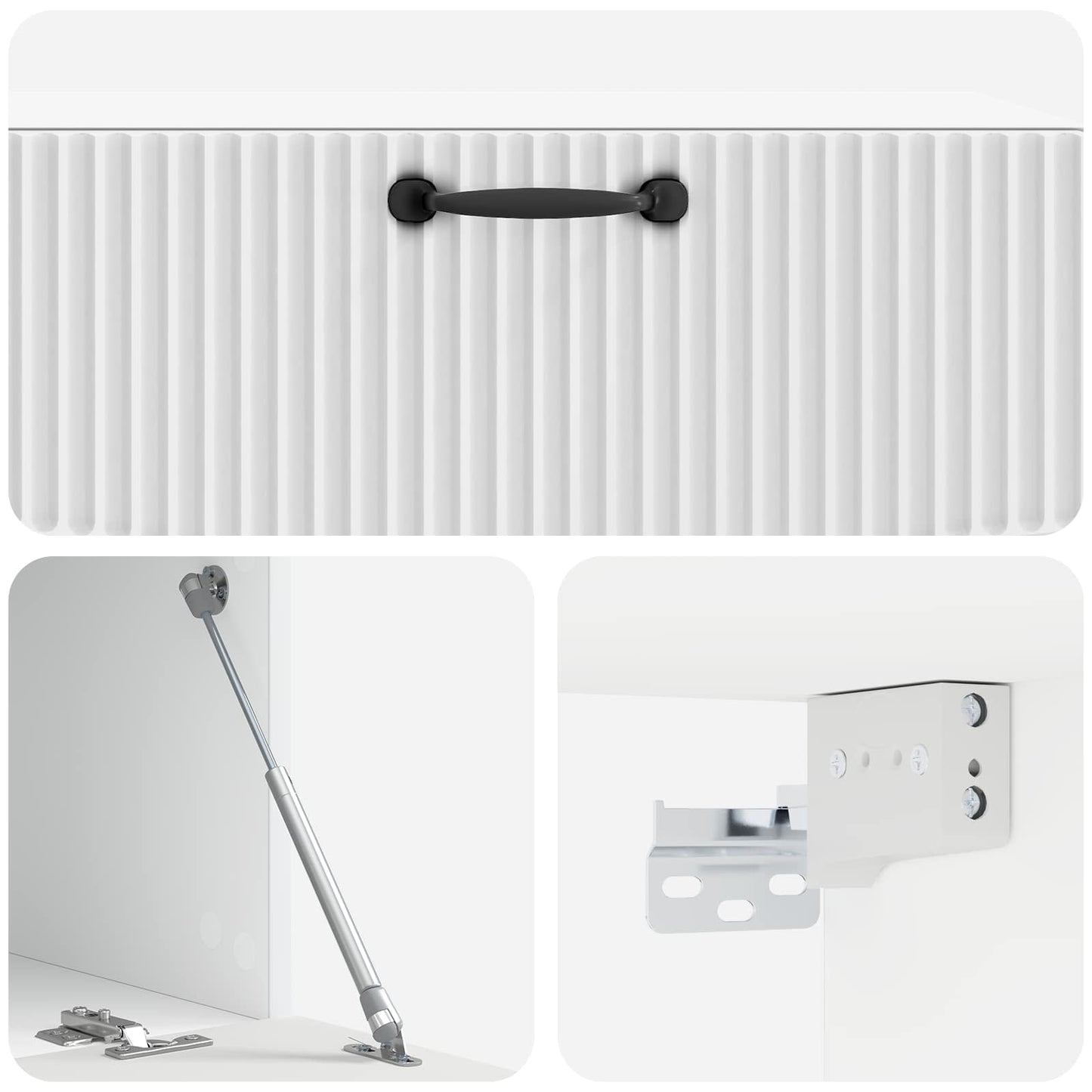 Mobile Porta TV da Muro Bianco Lucido 98 x 41 x 30 cm | homemem39
