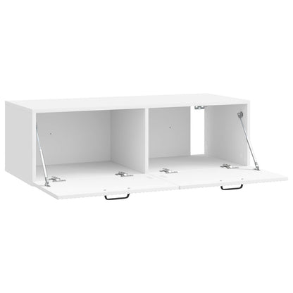 Mobile Porta TV da Muro Bianco Lucido 98 x 41 x 30 cm