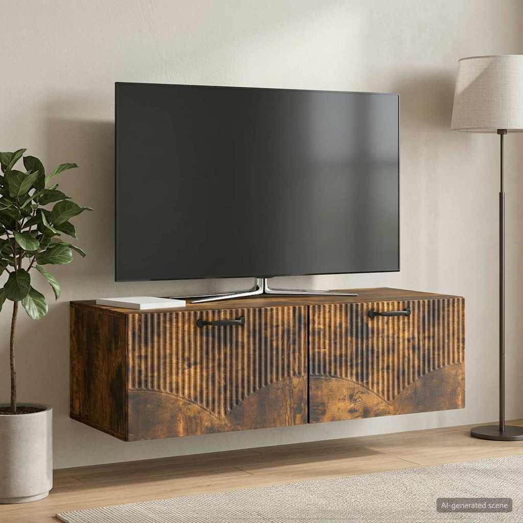 Mobile Porta TV da Muro Rovere Fumo 98 x 41 x 30 cm