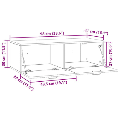 Mobile Porta TV da Muro Legno antico 98 x 41 x 30 cm | homemem39