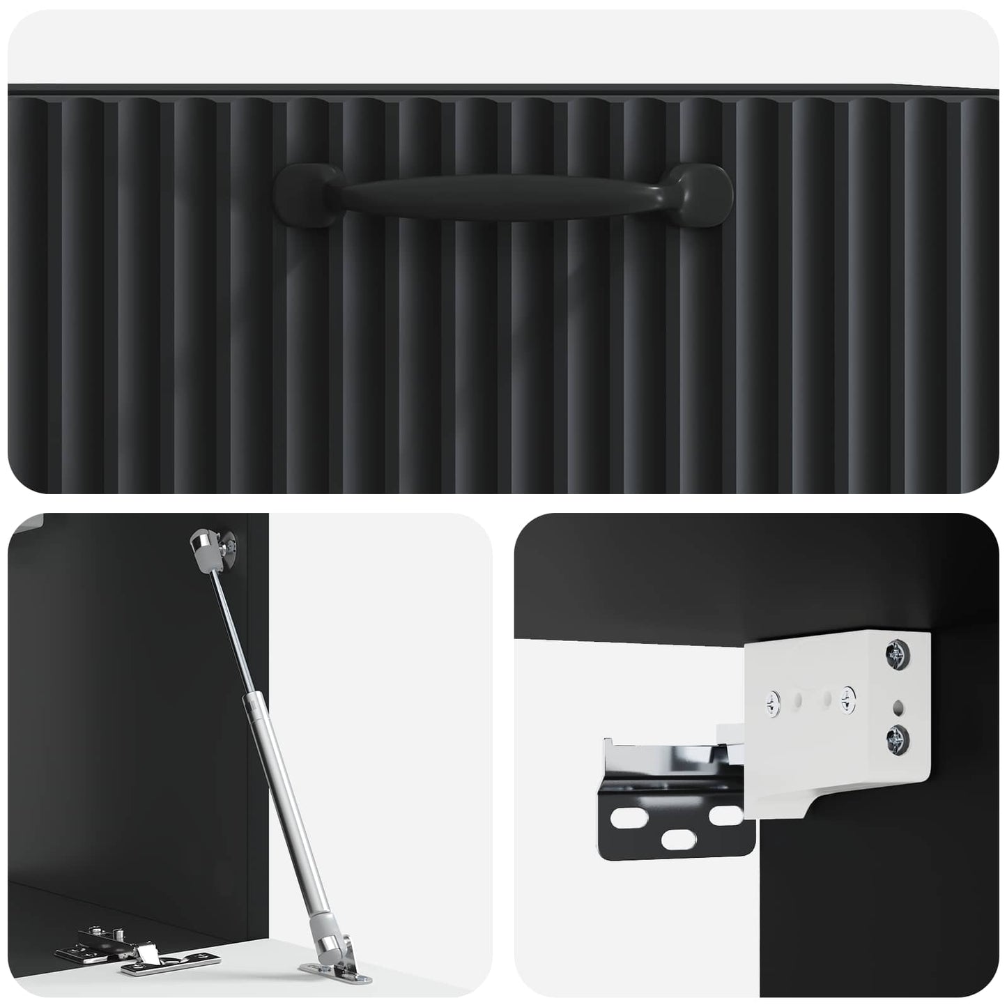 Mobile Porta TV da Muro Nero 59,5 x 31 x 30 cm | homemem39