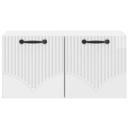 Mobile Porta TV da Muro Bianco Lucido 59,5 x 31 x 30 cm | homemem39