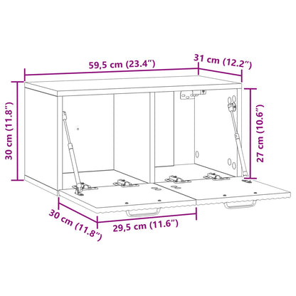 Mobile Porta TV da Muro Rovere Fumo 59,5 x 31 x 30 cm | homemem39