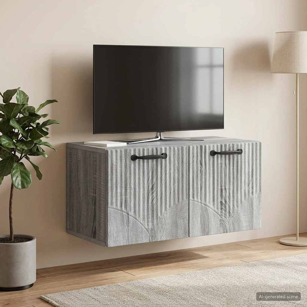 Mobile Porta TV da Muro Grigio Sonoma 59,5 x 31 x 30 cm