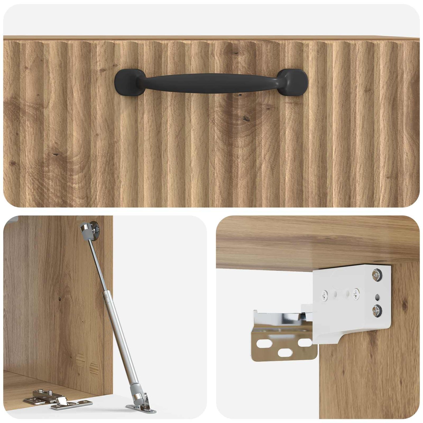 Mobile Porta TV da Muro Rovere Artigianale 59,5 x 31 x 30 cm | homemem39