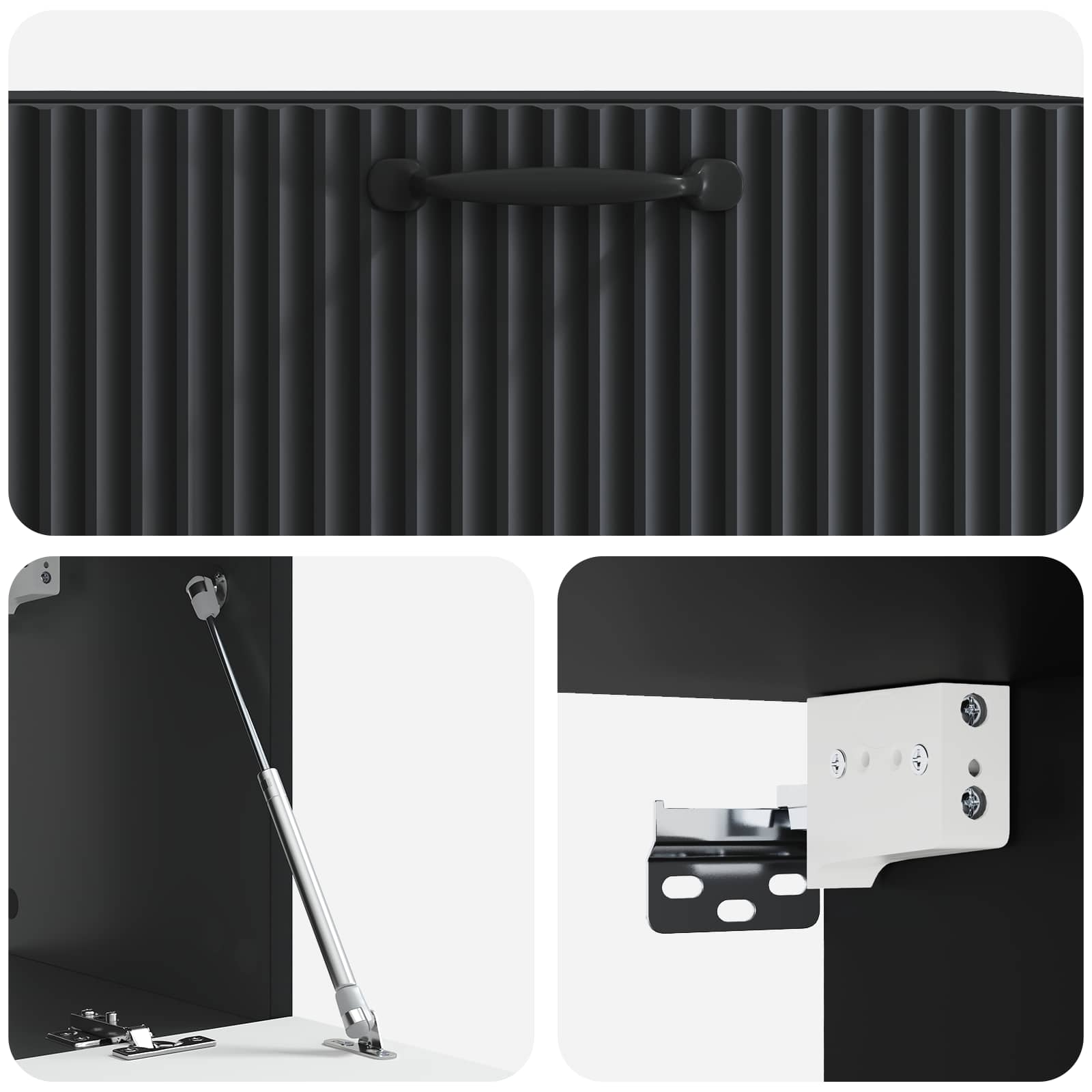 Mobile Porta TV da Muro Nero 78,5 x 31 x 30 cm | homemem39