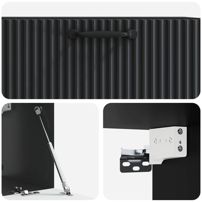 Mobile Porta TV da Muro Nero 78,5 x 31 x 30 cm | homemem39