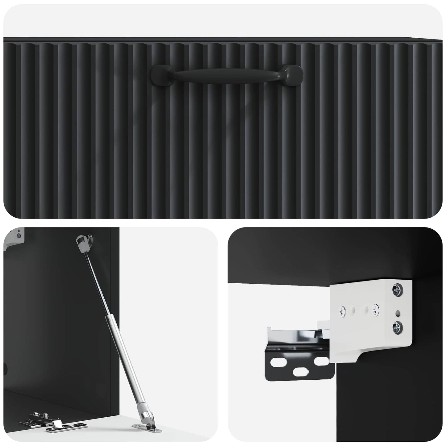 Mobile Porta TV da Muro Nero 78,5 x 31 x 30 cm