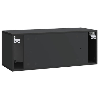 Mobile Porta TV da Muro Nero 78,5 x 31 x 30 cm