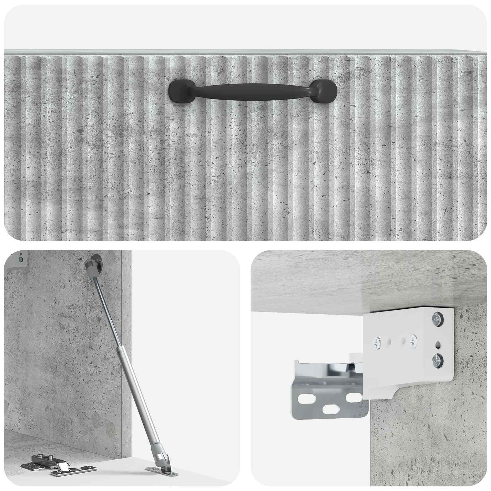 Mobile Porta TV da Muro Grigio Cemento 78,5 x 31 x 30 cm | homemem39