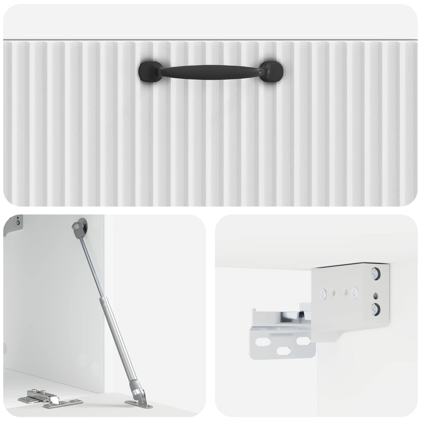 Mobile Porta TV da Muro Bianco Lucido 78,5 x 31 x 30 cm | homemem39