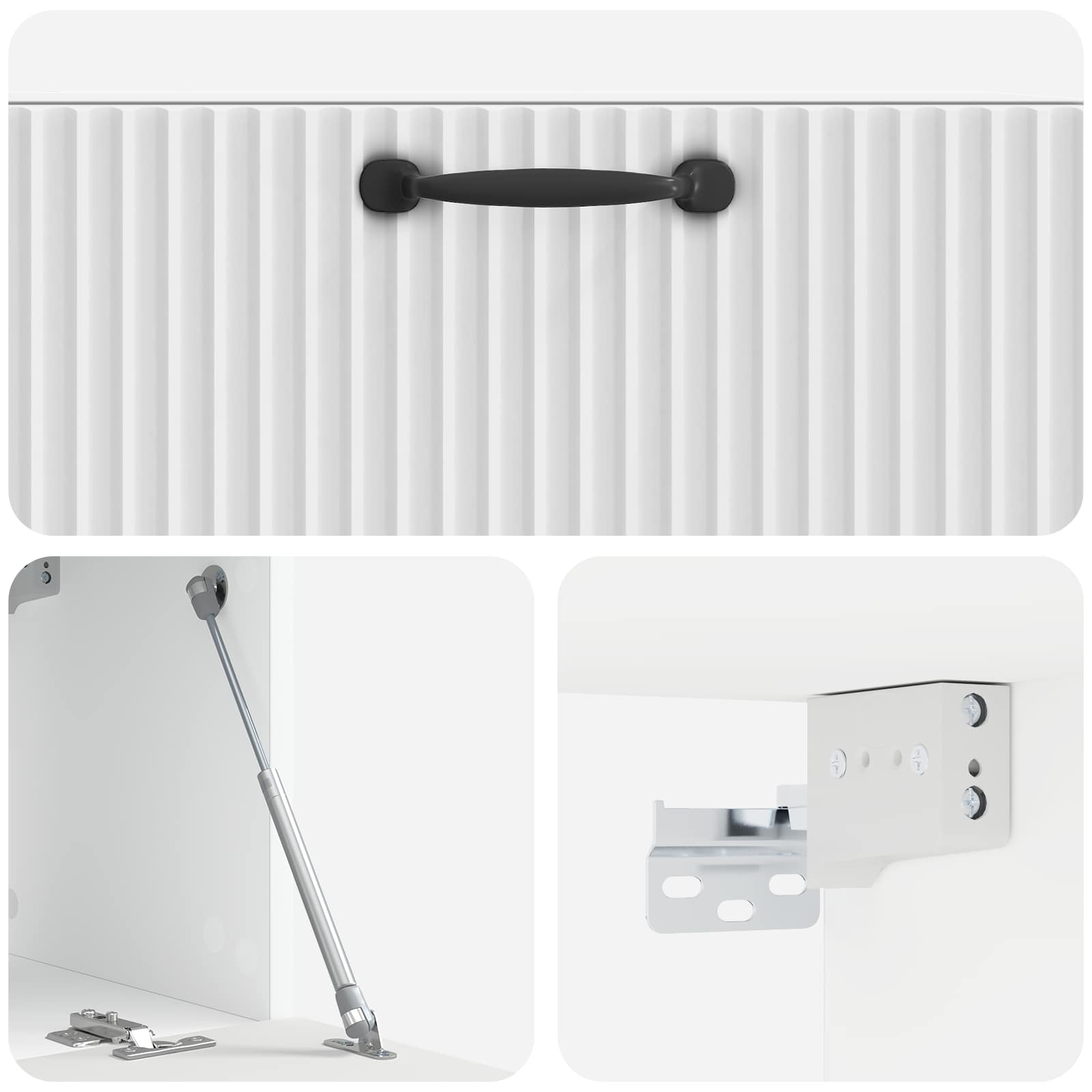 Mobile Porta TV da Muro Bianco Lucido 78,5 x 31 x 30 cm | homemem39