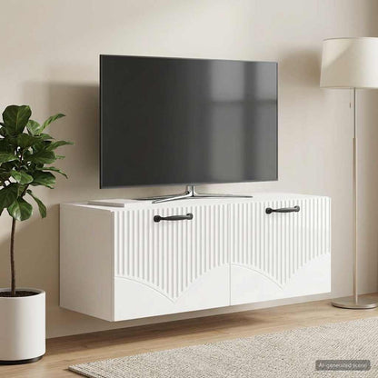 Mobile Porta TV da Muro Bianco Lucido 78,5 x 31 x 30 cm