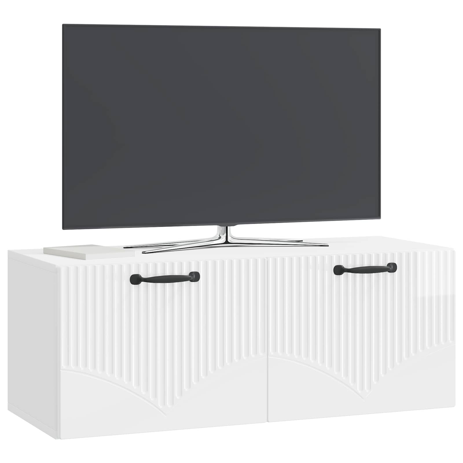 Mobile Porta TV da Muro Bianco Lucido 78,5 x 31 x 30 cm | homemem39