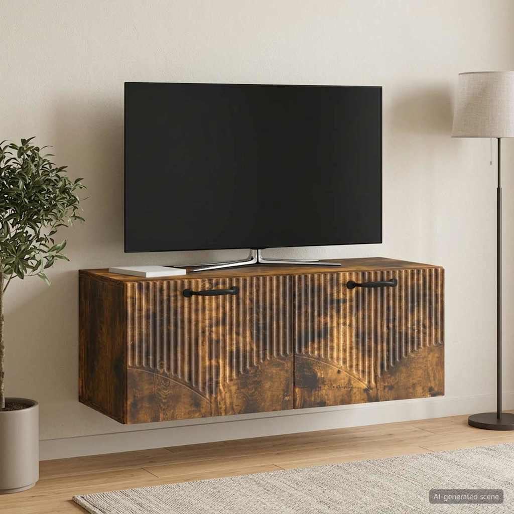 Mobile Porta TV da Muro Rovere Fumo 78,5 x 31 x 30 cm