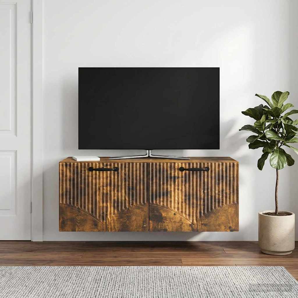 Mobile Porta TV da Muro Rovere Fumo 78,5 x 31 x 30 cm