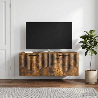 Mobile Porta TV da Muro Rovere Fumo 78,5 x 31 x 30 cm