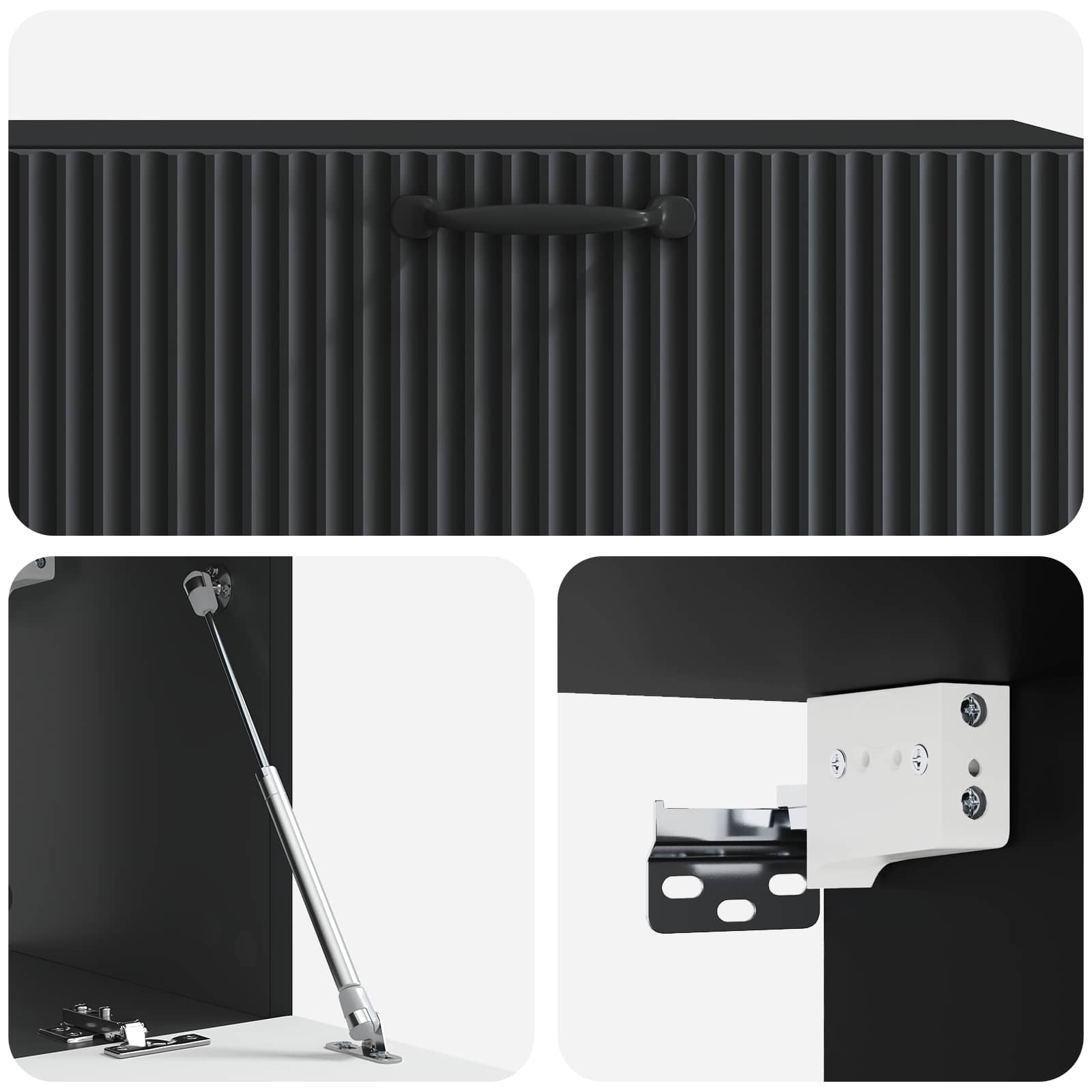 Mobile Porta TV da Muro Montaggio a parete Nero 98 x 31 x 30 cm | homemem39